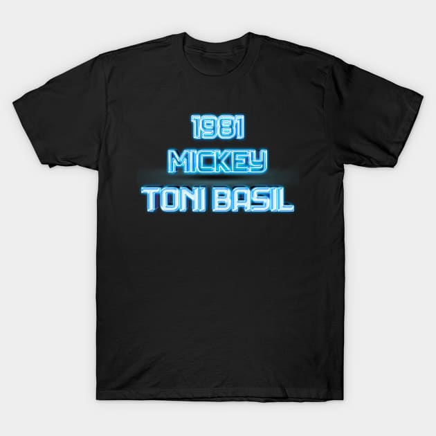 1981 toni basil - neon retro text T-Shirt by Mudoroth